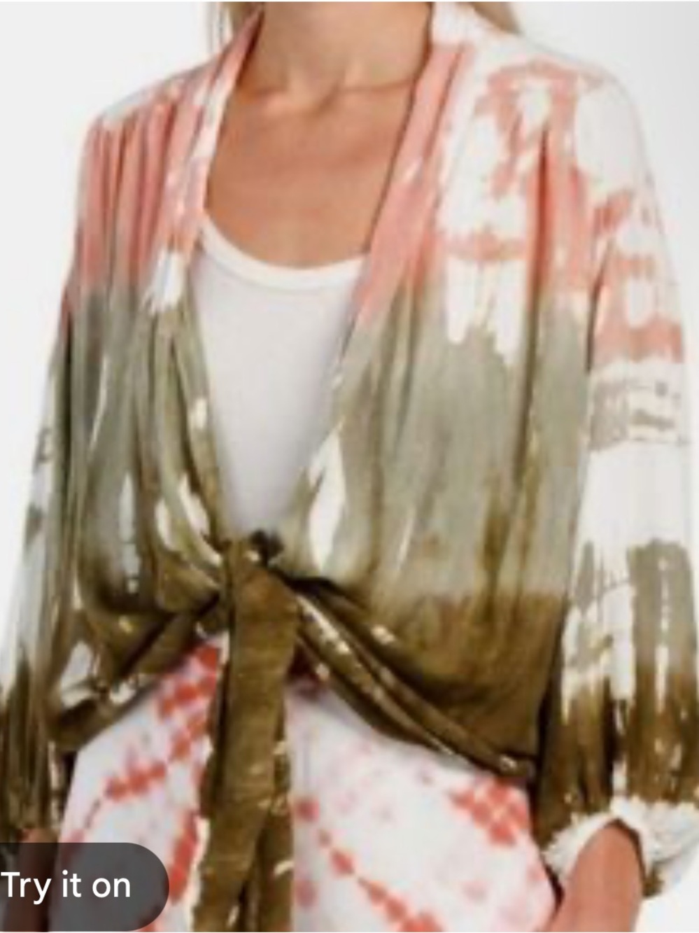 Young Fabulous & Broke womans -Dye Knit Tie-Front top size S oversized